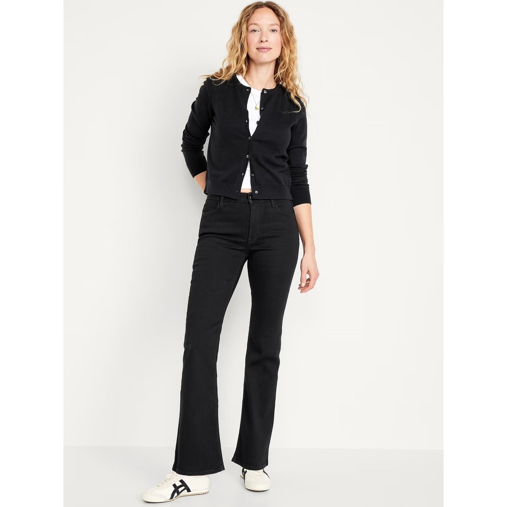 Old Navy High-Rise Wow Flare Jeans NWOT Women Black Stretch Denim Pants Size 18
